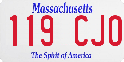 MA license plate 119CJ0