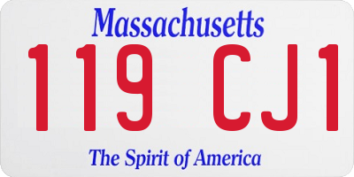MA license plate 119CJ1