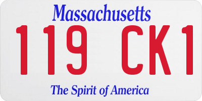 MA license plate 119CK1