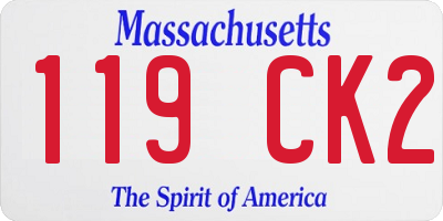 MA license plate 119CK2