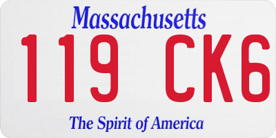 MA license plate 119CK6