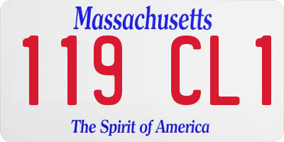 MA license plate 119CL1