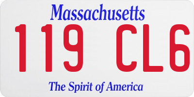 MA license plate 119CL6