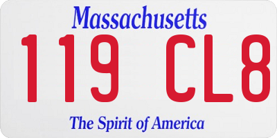 MA license plate 119CL8