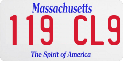 MA license plate 119CL9