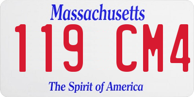 MA license plate 119CM4
