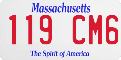 MA license plate 119CM6