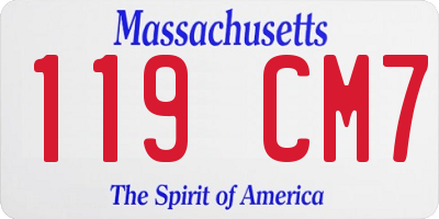 MA license plate 119CM7