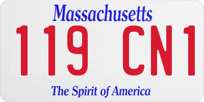 MA license plate 119CN1