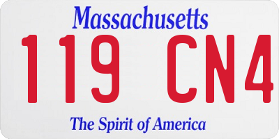MA license plate 119CN4
