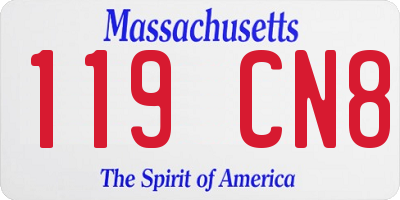 MA license plate 119CN8