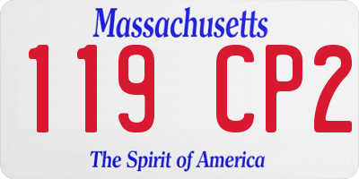 MA license plate 119CP2