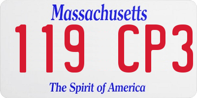 MA license plate 119CP3