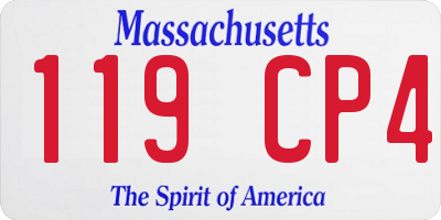 MA license plate 119CP4