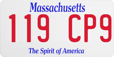 MA license plate 119CP9