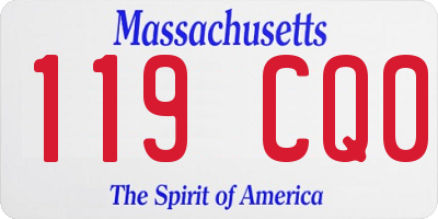 MA license plate 119CQ0