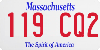 MA license plate 119CQ2