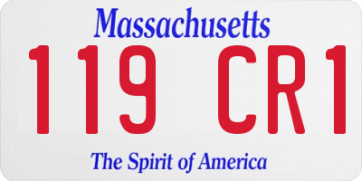 MA license plate 119CR1