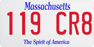 MA license plate 119CR8