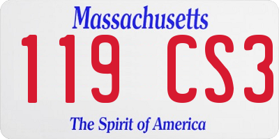 MA license plate 119CS3