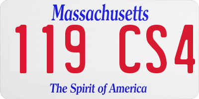 MA license plate 119CS4