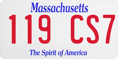 MA license plate 119CS7