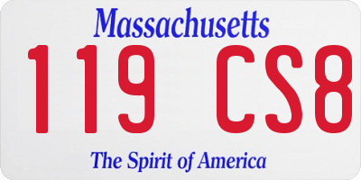 MA license plate 119CS8
