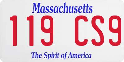 MA license plate 119CS9