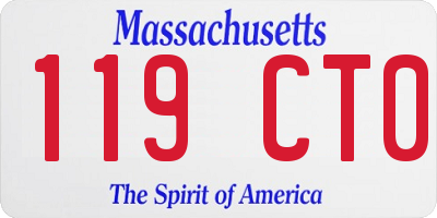 MA license plate 119CT0