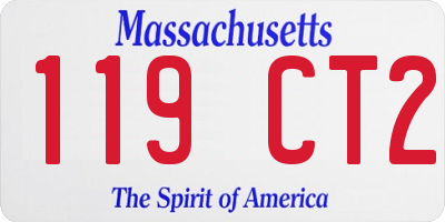 MA license plate 119CT2
