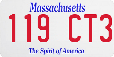 MA license plate 119CT3