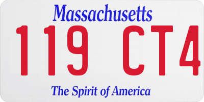 MA license plate 119CT4