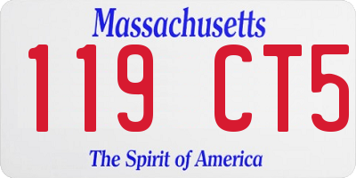 MA license plate 119CT5
