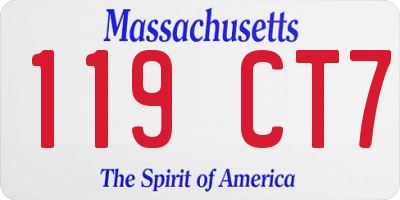 MA license plate 119CT7