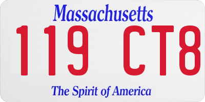 MA license plate 119CT8