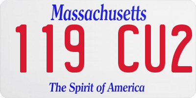 MA license plate 119CU2