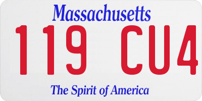 MA license plate 119CU4