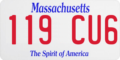 MA license plate 119CU6