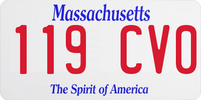MA license plate 119CV0
