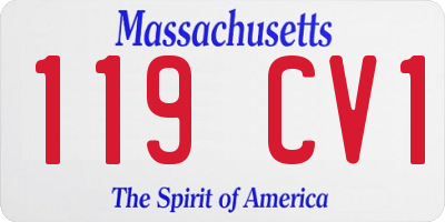 MA license plate 119CV1