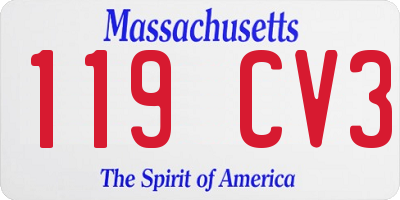 MA license plate 119CV3
