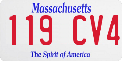 MA license plate 119CV4