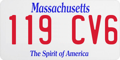 MA license plate 119CV6