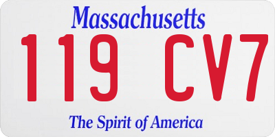 MA license plate 119CV7