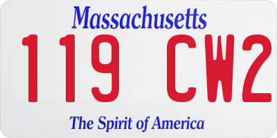 MA license plate 119CW2