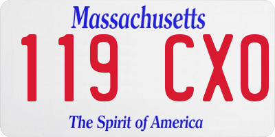 MA license plate 119CX0