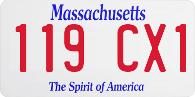 MA license plate 119CX1