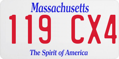 MA license plate 119CX4