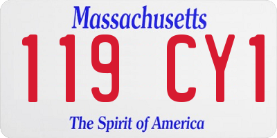 MA license plate 119CY1