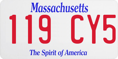 MA license plate 119CY5
